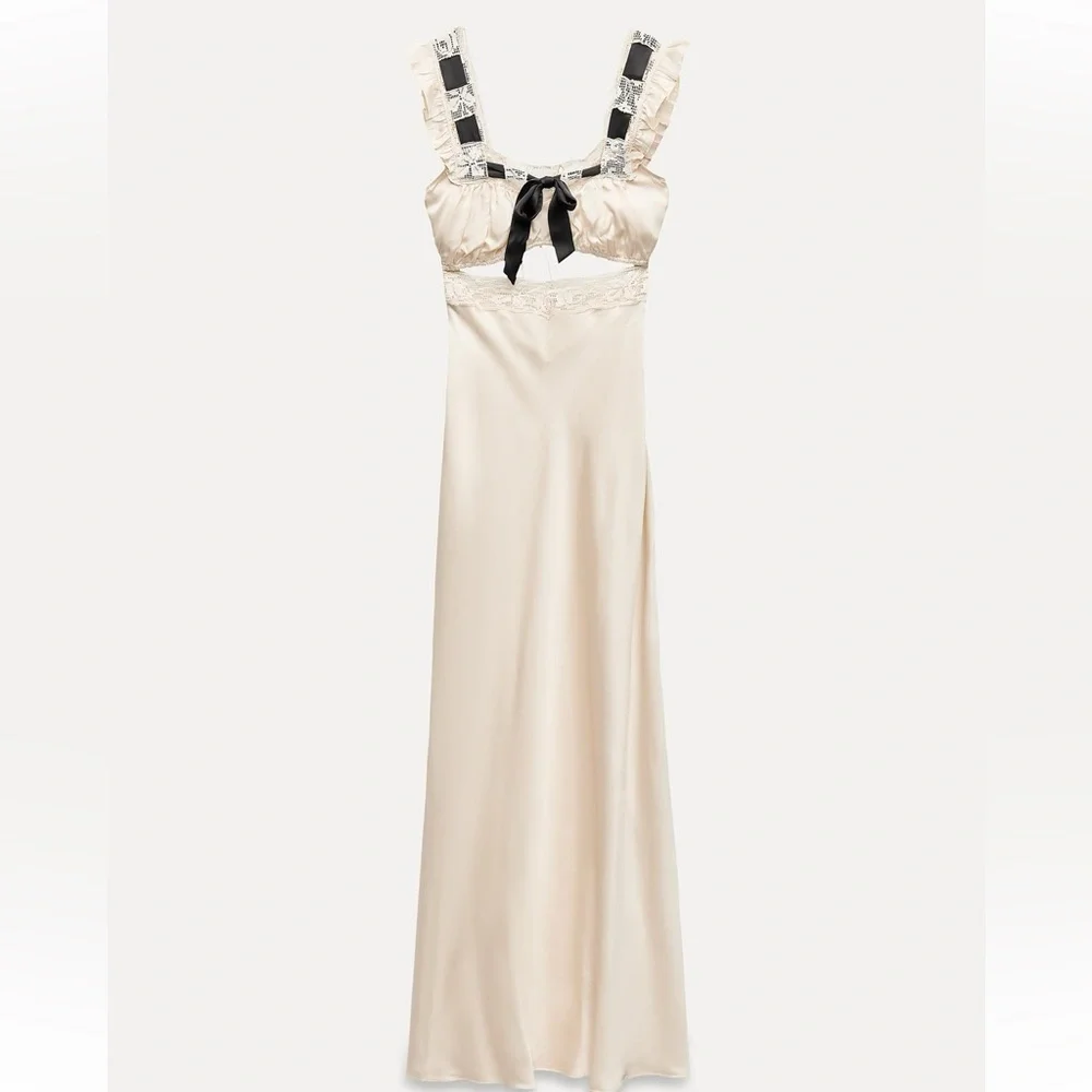 ZARA CUT OUT NIGHTDRESS STYLE DRESS - Picture 3 of 12